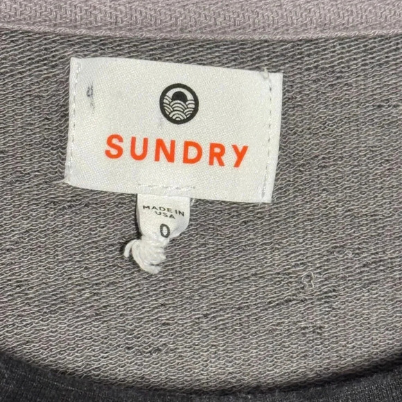 SUNDRY gray camouflage pullover sweatshirt womens size 0 XS - Picture 4 of 7
